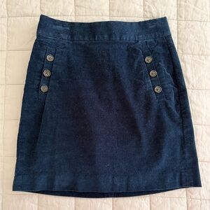Banana Republic - Size 0 - Navy Mini Corduroy Skirt with Button Details